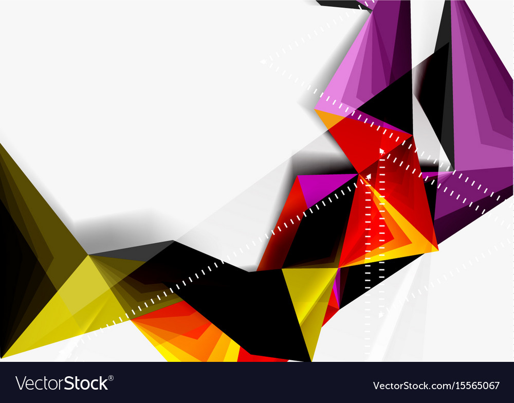 Low poly style 3d triangle line Royalty Free Vector Image