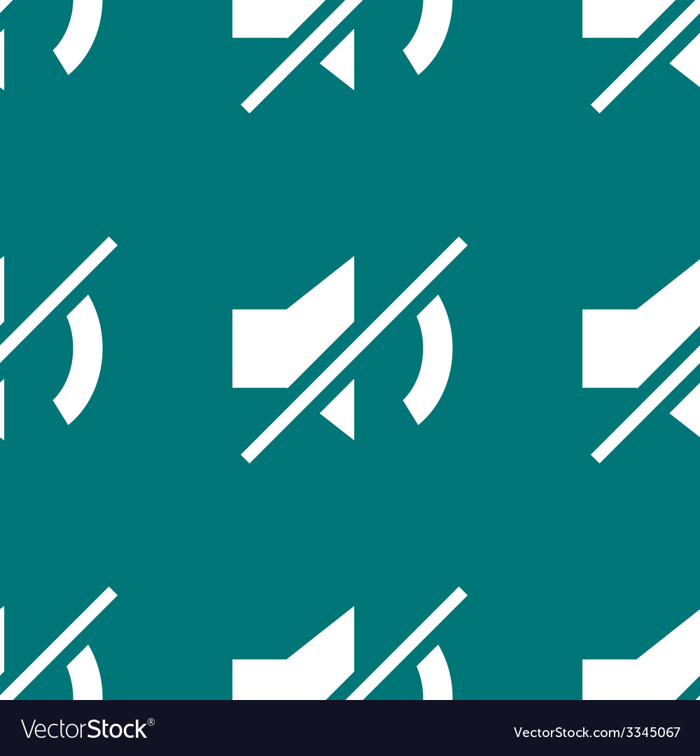 Mute sound web icon flat design seamless pattern