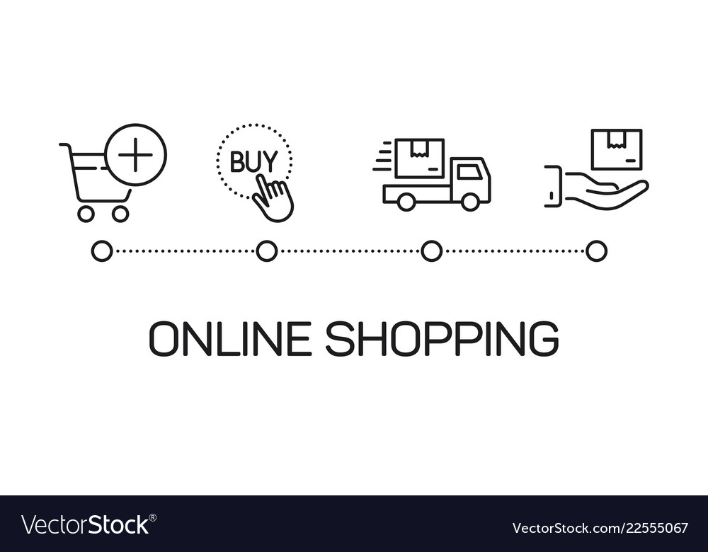 Online Shopping Process Royalty Free Vector Image