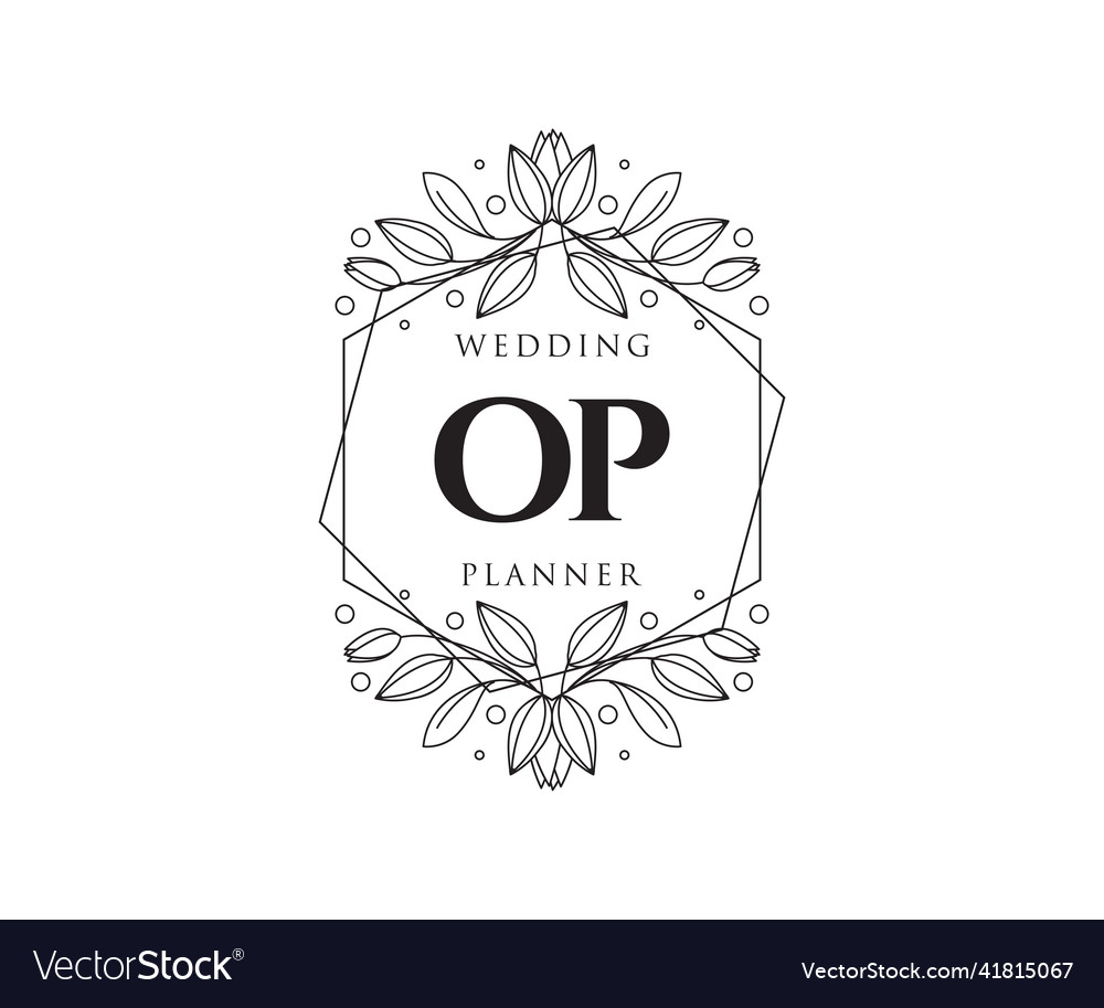 Op initials letter wedding monogram logos