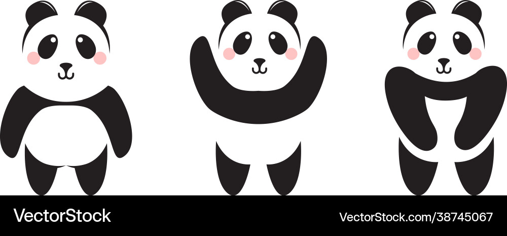 Panda icon template Royalty Free Vector Image - VectorStock