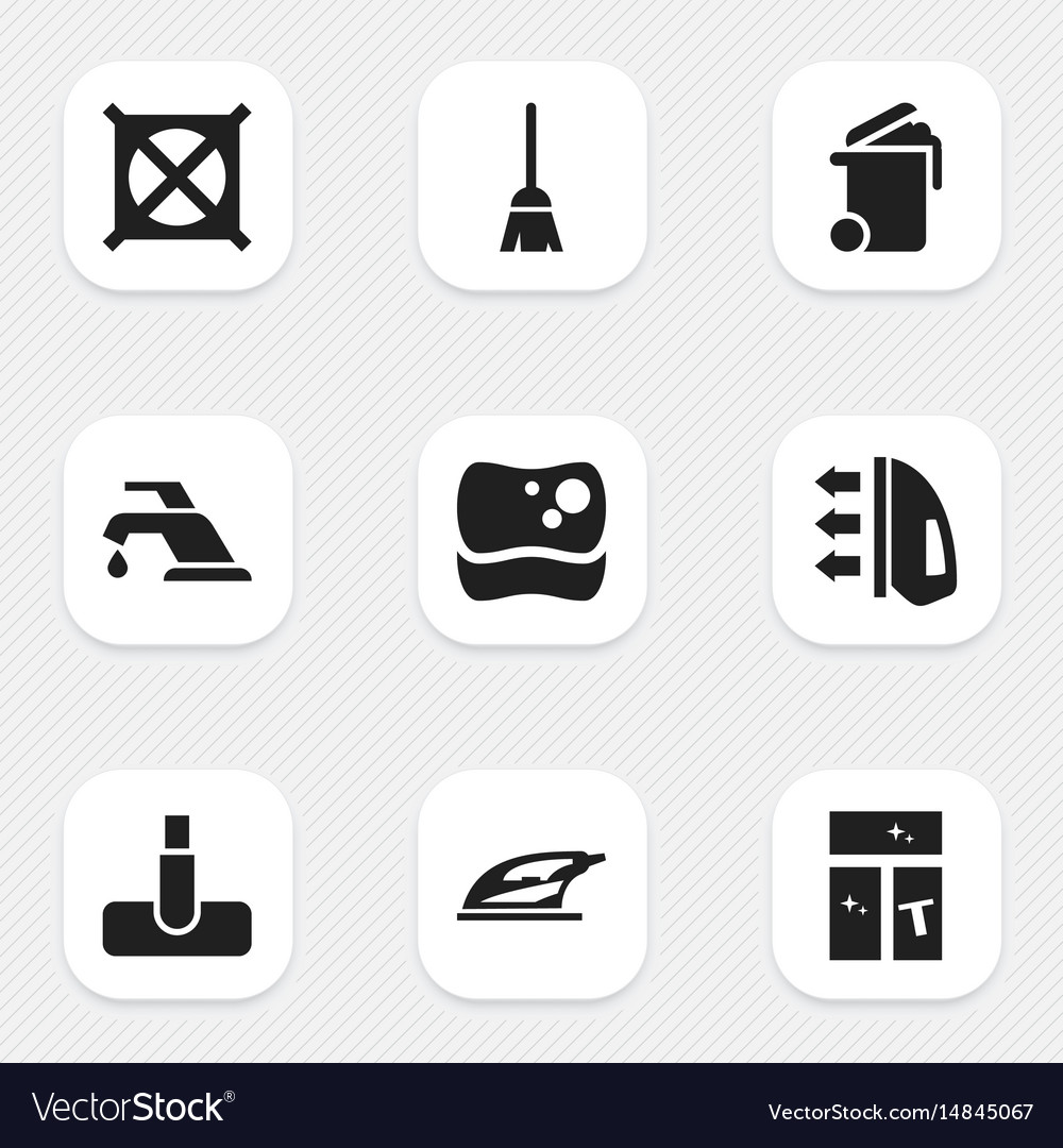 Set of 9 editable cleanup icons includes symbols