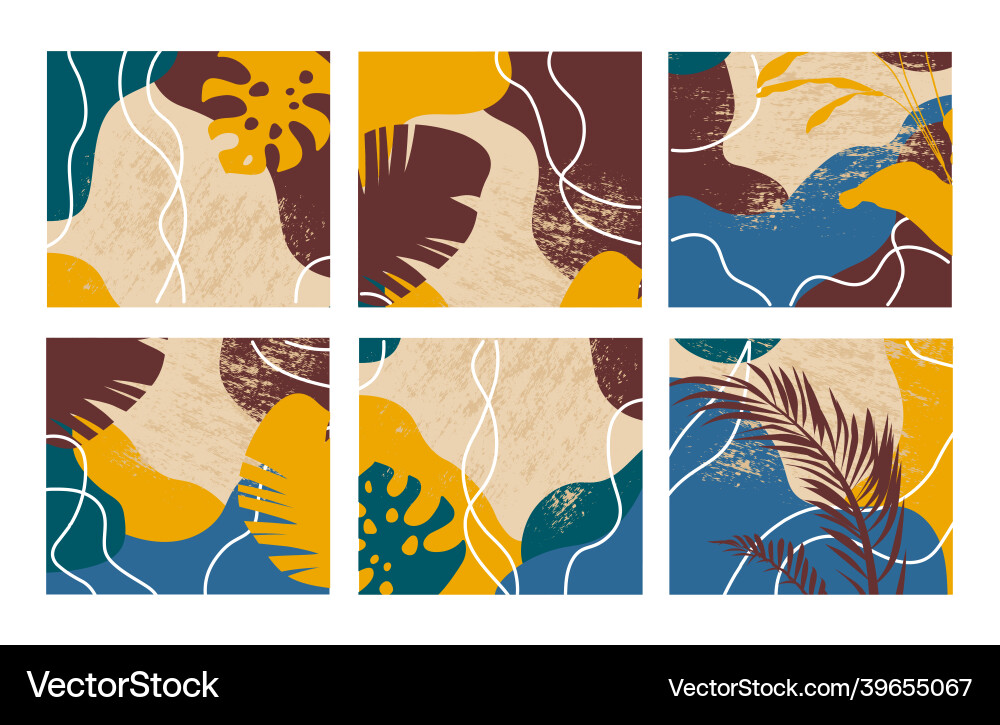 Set of abstract wall decoration template Vector Image