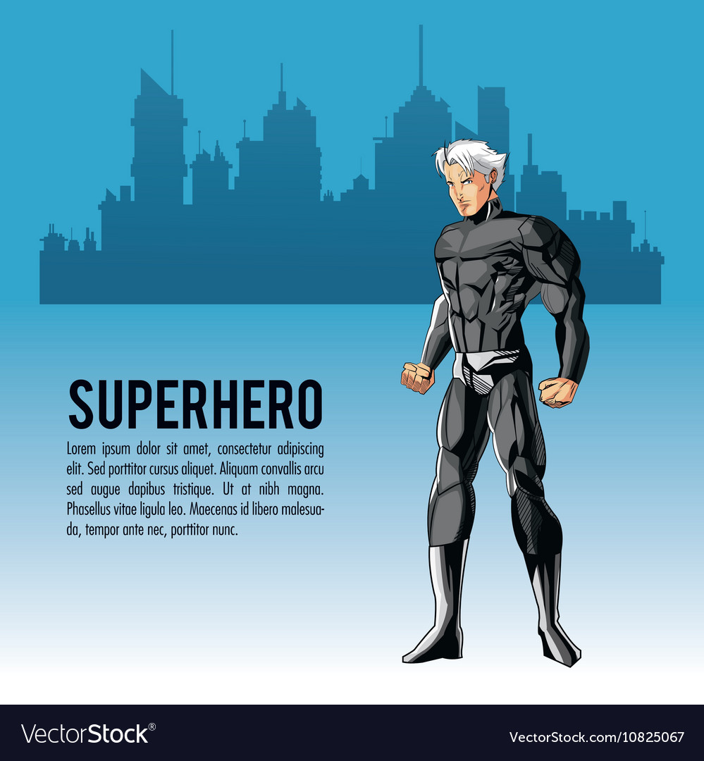 Superhero man cartoon design