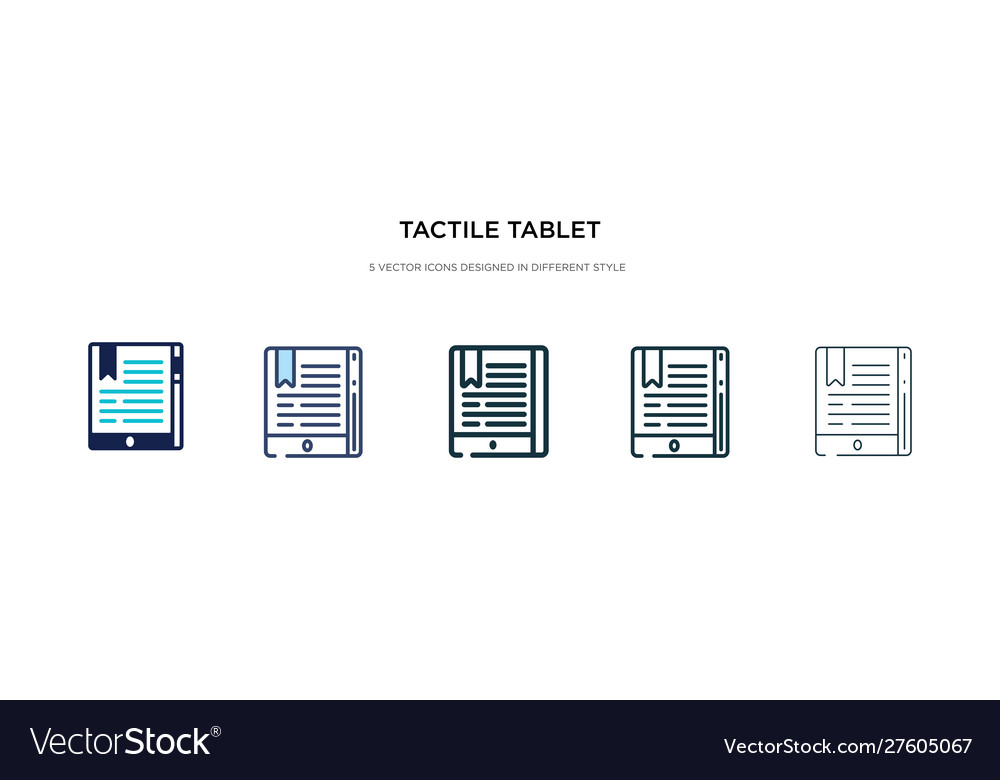 Tactile tablet icon in different style two vector image Tactile tablet icon in different style two