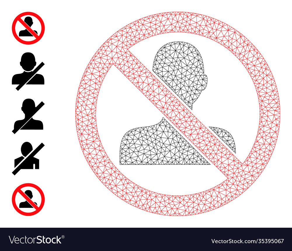 Web network forbidden man icon with simple symbols vector image Web network forbidden man icon with simple symbols
