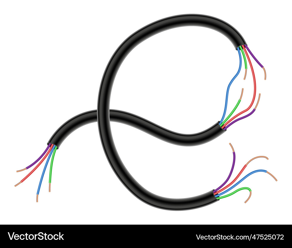 Broken electrical copper wire or cord damaged Vector Image