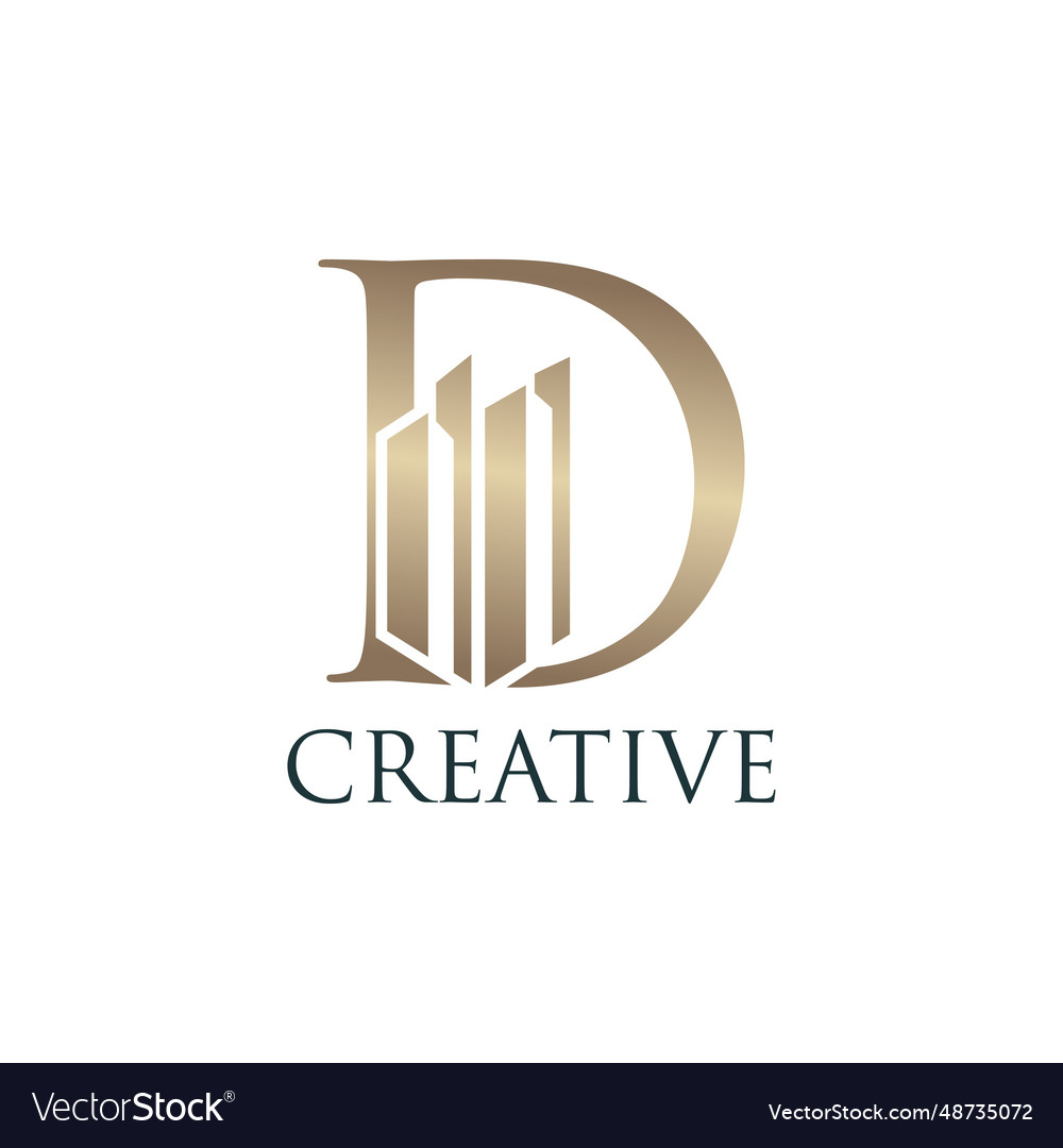 Building letter d logo design element with modern