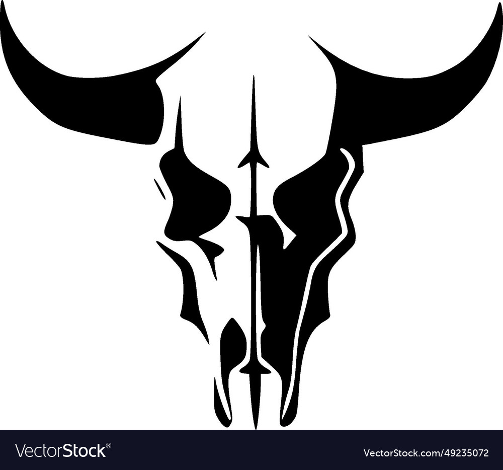 Cow skull - black and white Royalty Free Vector Image