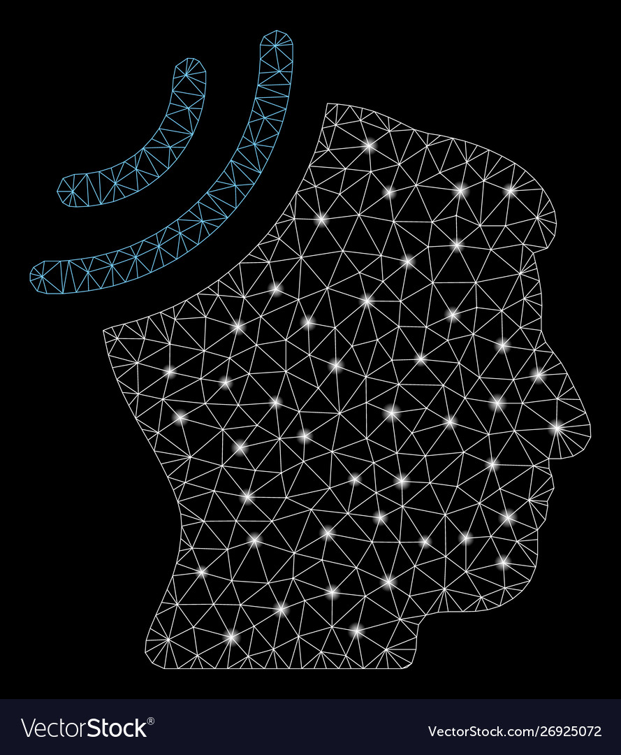 Flare mesh 2d radio reception brain with vector image Flare mesh 2d radio reception brain with