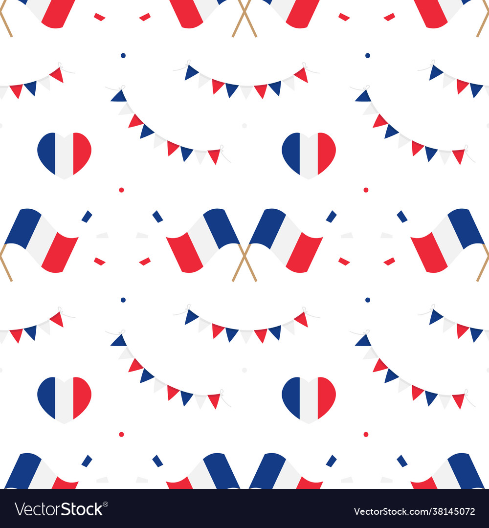 French flags and design elements pattern