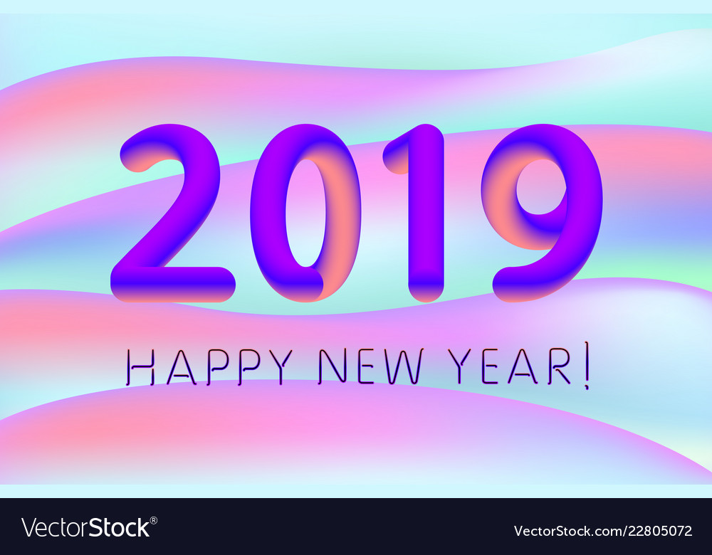 Gradient design 2019 happy new year for banner