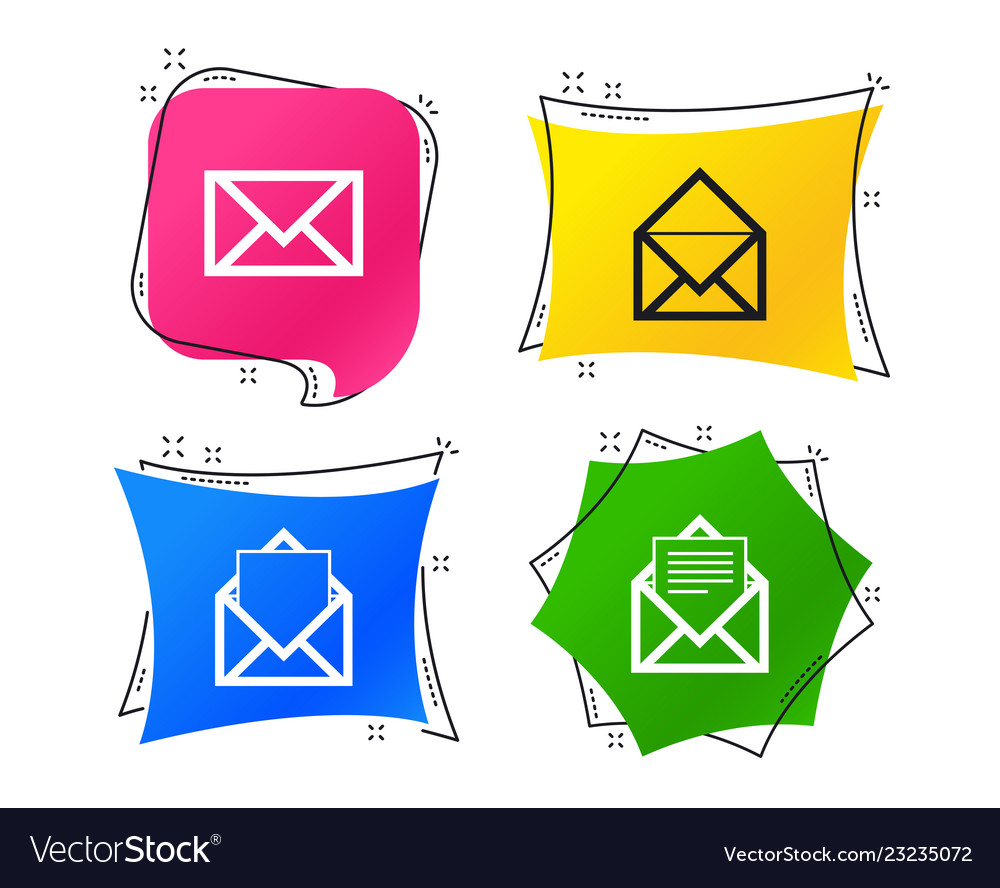 Mail envelope icons message document symbols vector image Mail envelope icons message document symbols