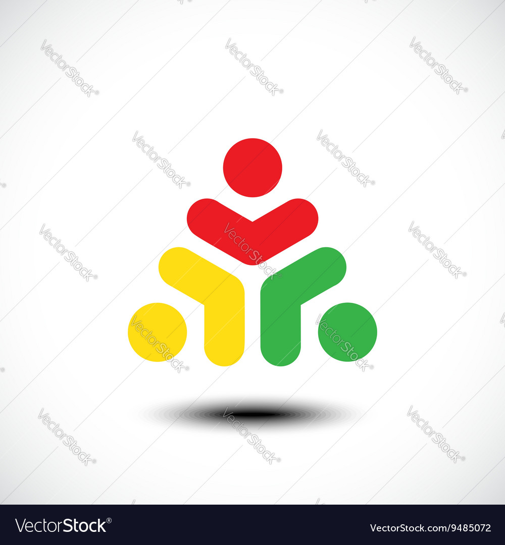 Three happy motivated people Royalty Free Vector Image