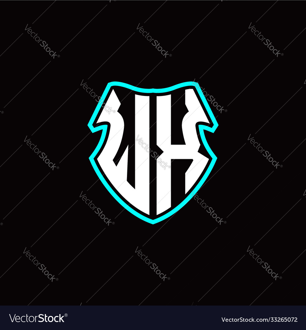 W x initial logo design with a shield shape vector image W x initial logo design with a shield shape