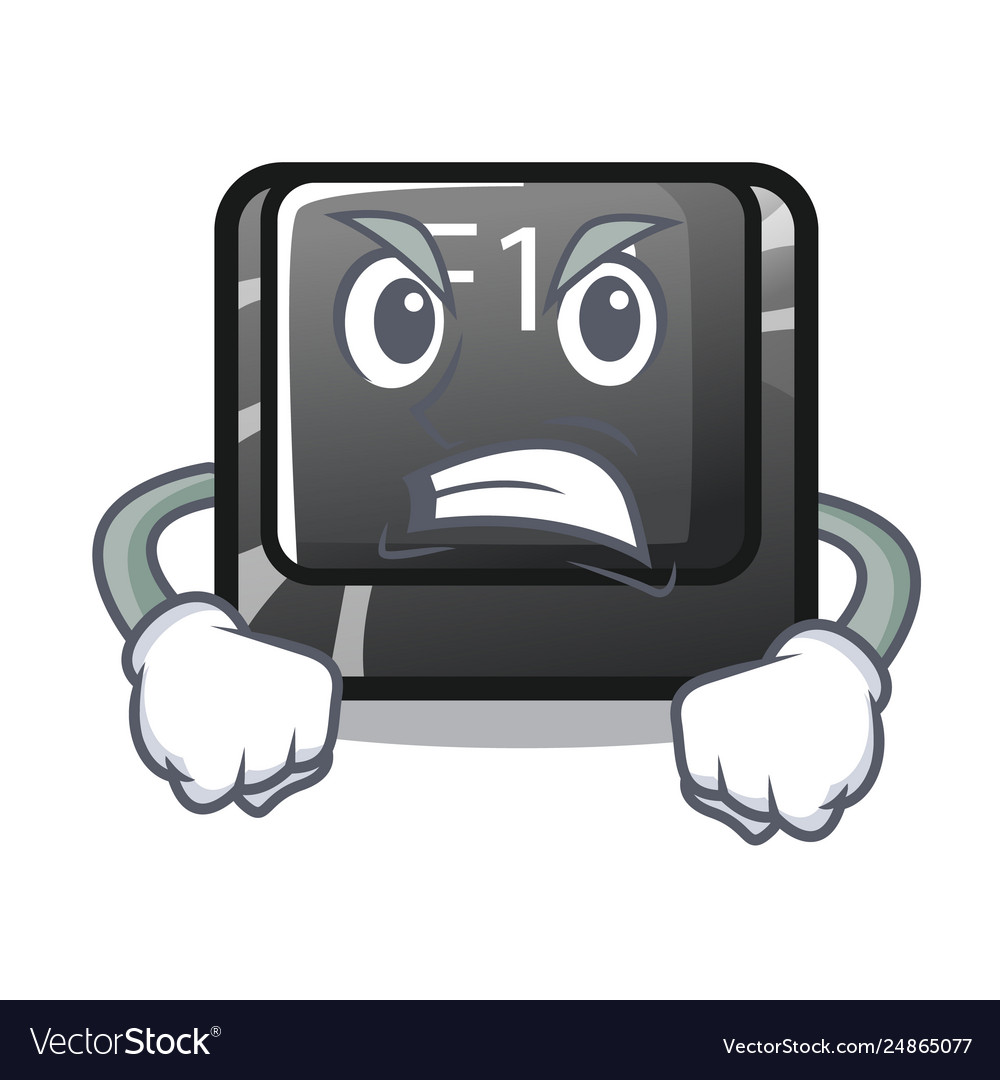 Angry button f12 in cartoon shape