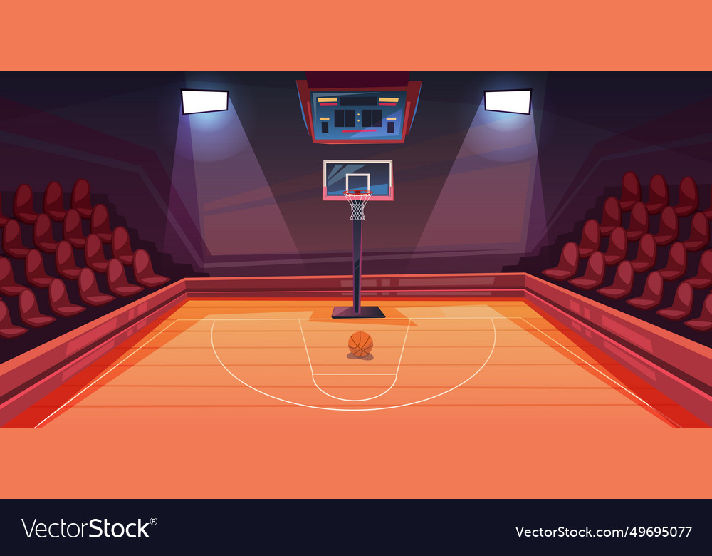 Basketball court with seats for spectators ring Vector Image