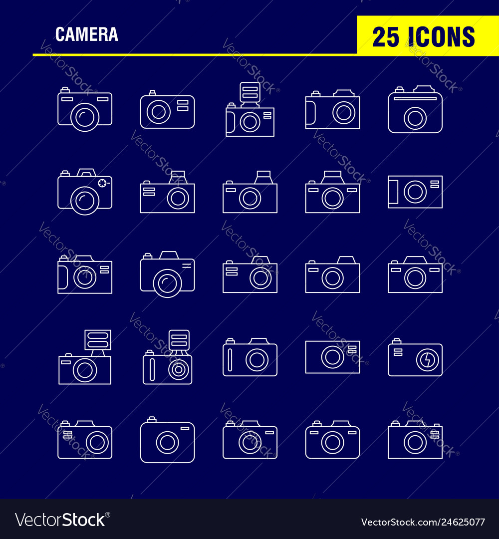 Camera line icon for web print and mobile uxui