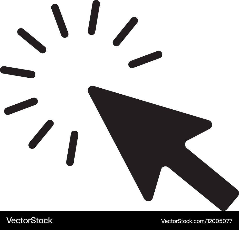Click icon flat Royalty Free Vector Image - VectorStock
