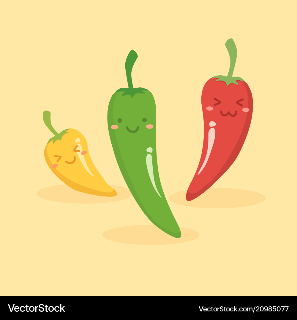 Cute chili pepper vegetable mascot Royalty Free Vector Image