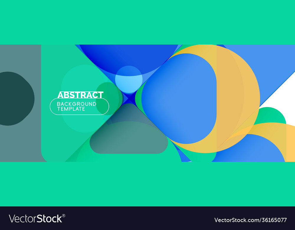 Flat geometric round shapes and dynamic lines vector image Flat geometric round shapes and dynamic lines