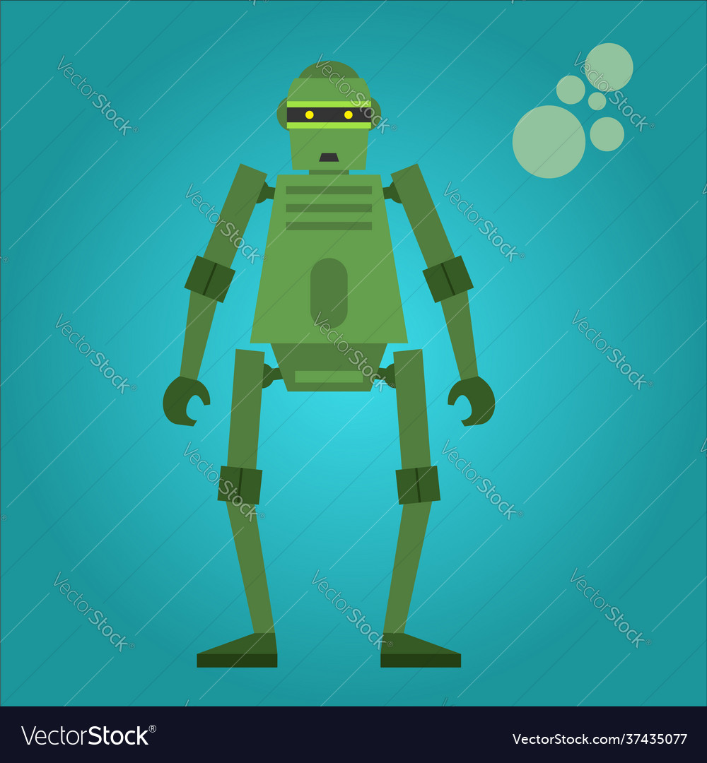 Funny robot in flat style isolated