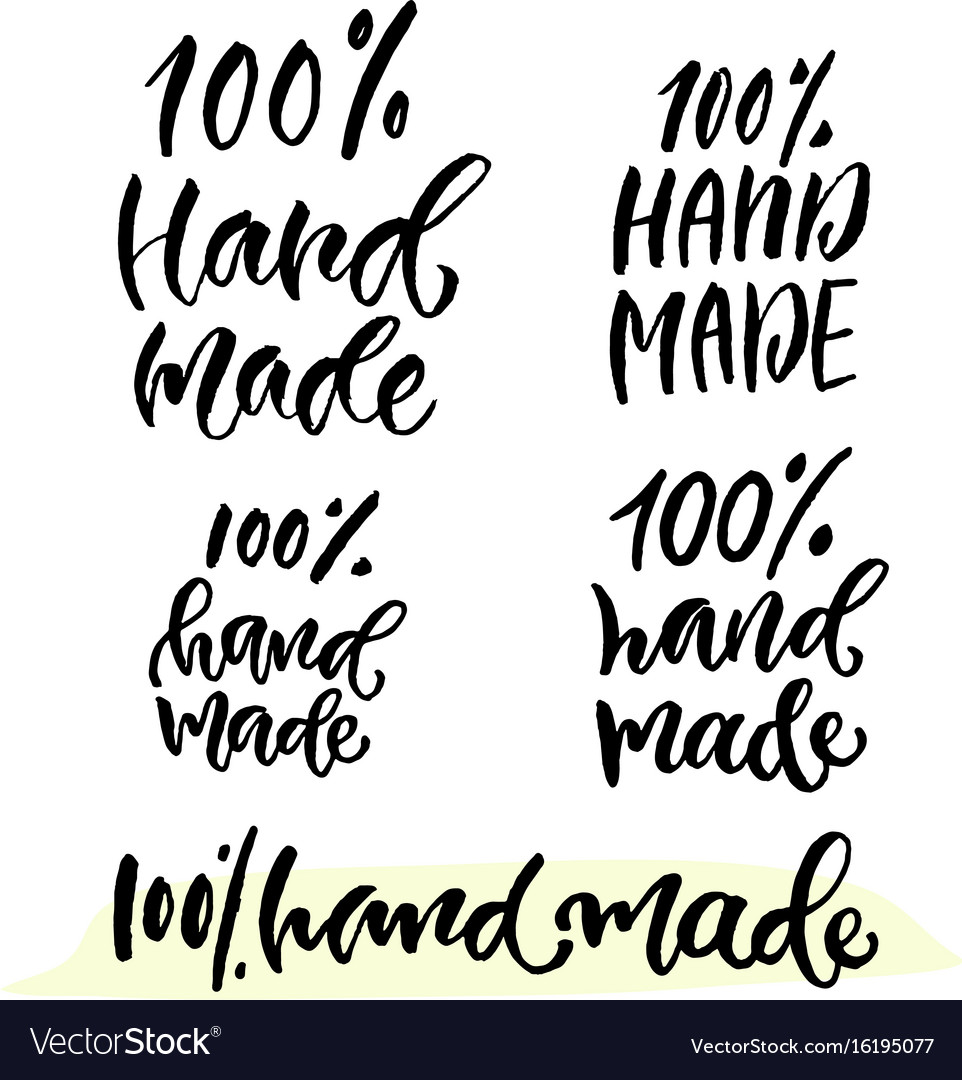 Hand lettering calligraphy label for made