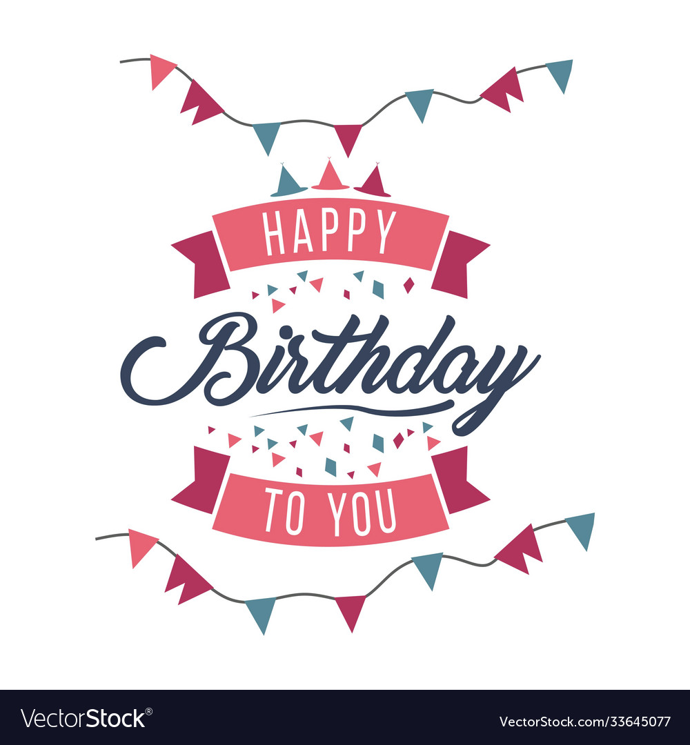 Happy Birthday To You Template Design Royalty Free Vector