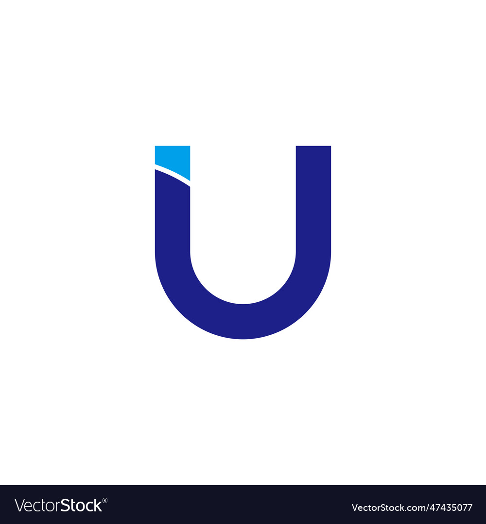 Letter u modern geometric symbol simple logo Vector Image