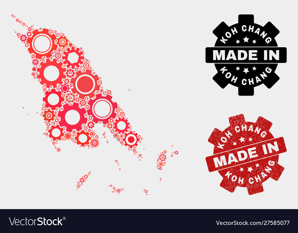 Mosaic koh chang map cogwheel Elemente