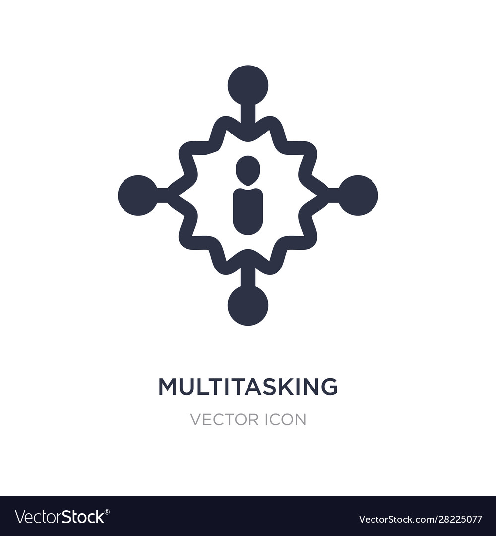 Multitasking worker icon on white background