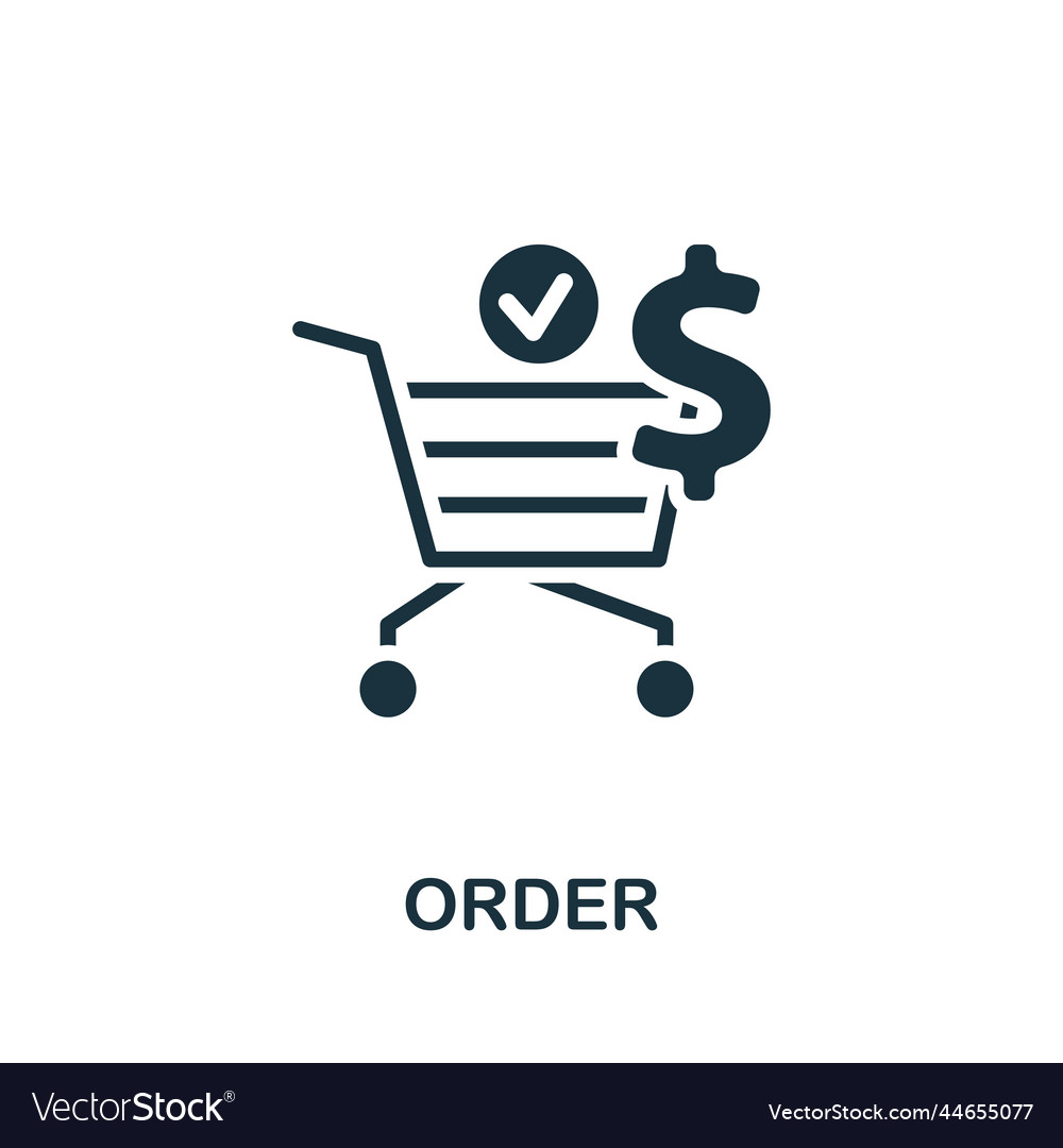Order icon monochrome simple customer Royalty Free Vector