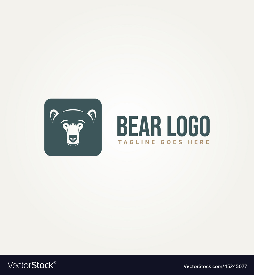 Simple modern bear icon logo template design vector image Simple modern bear icon logo template design