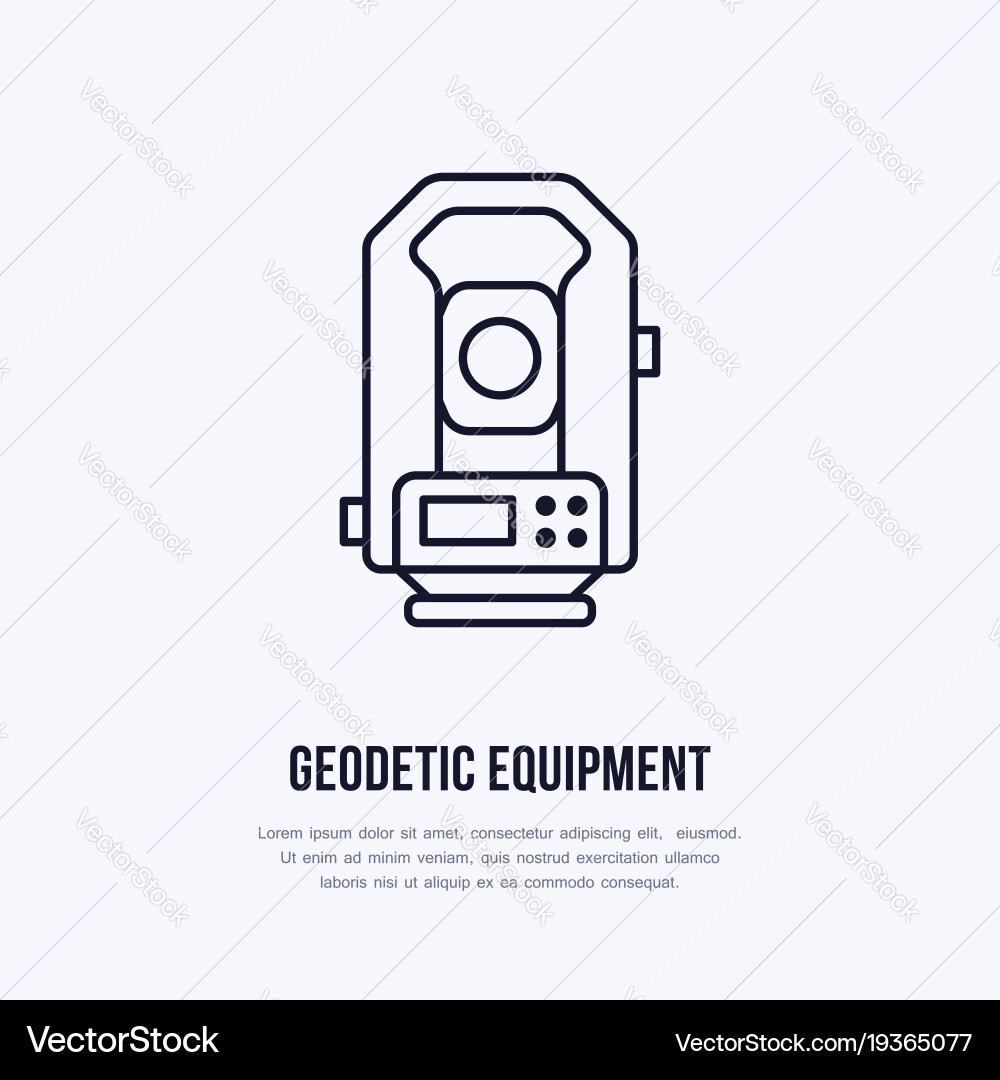 Tacheometer geological survey engineering Vector Image
