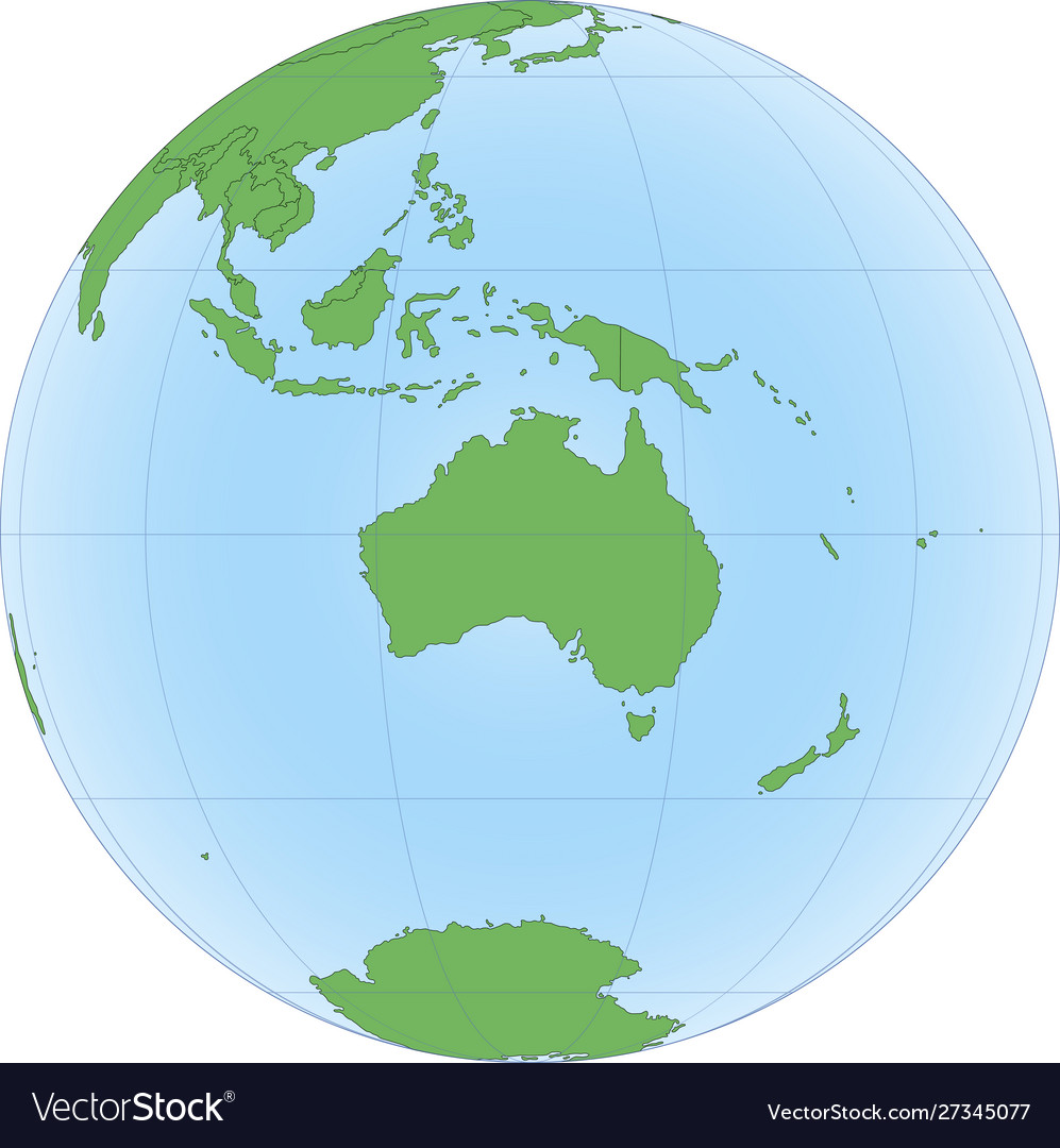 Australia In Globe Map Arlana Nannette   Topographic Map Australia On Globe Vector 27345077 