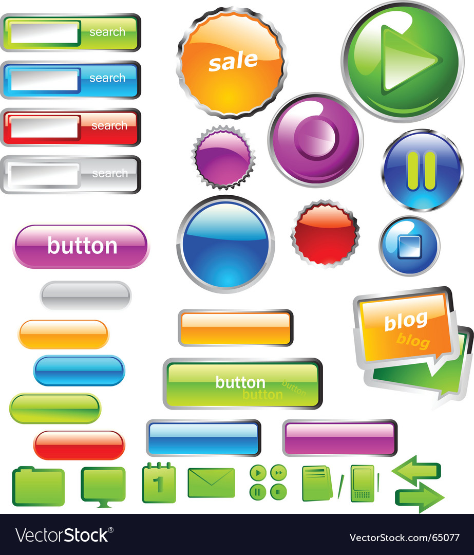 Ui buttons Royalty Free Vector Image - VectorStock
