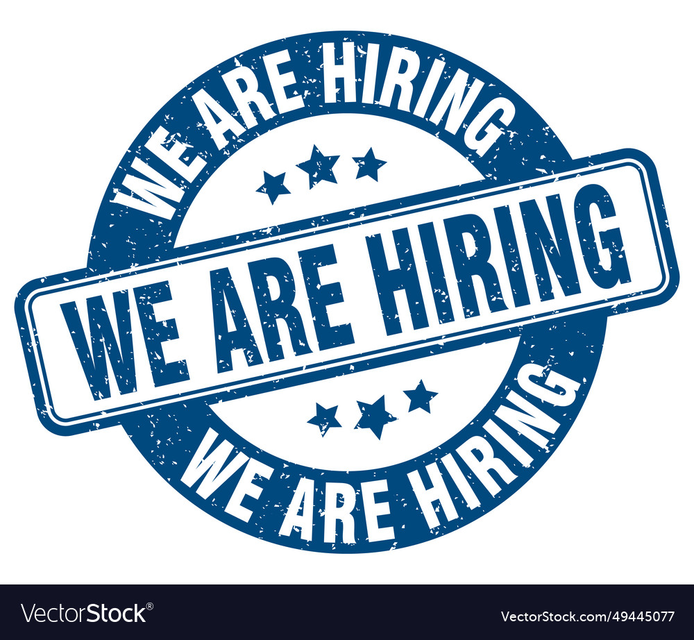 We are hiring stamp label round