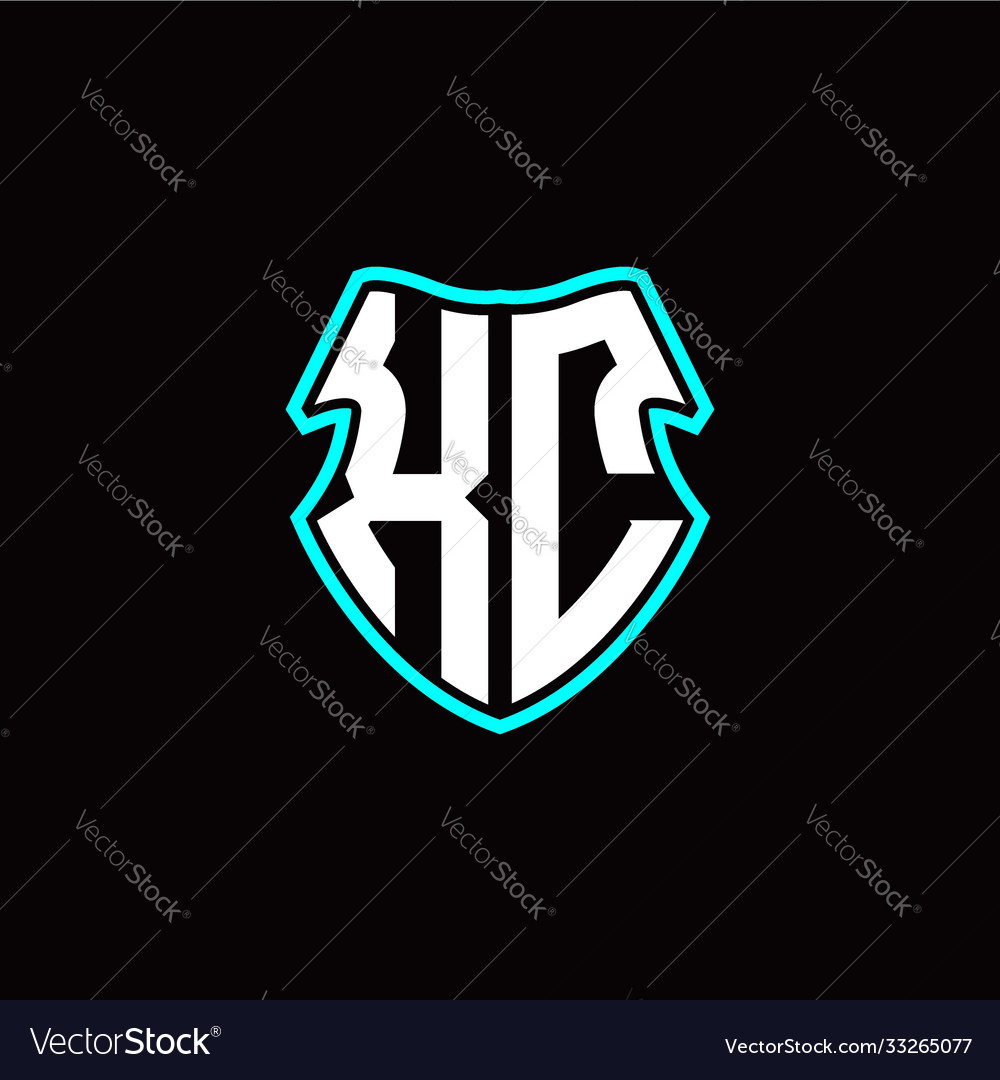 X c initial logo design with a shield shape vector image X c initial logo design with a shield shape