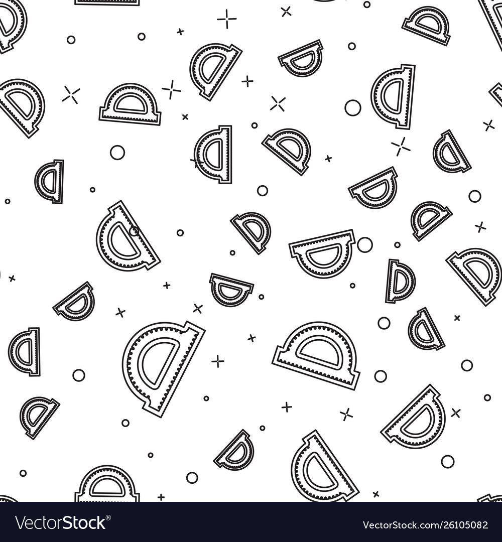 Black line protractor grid for measuring degrees vector image Black line protractor grid for measuring degrees