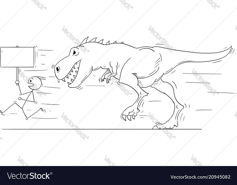 Cartoon of man or businessmen running away from vector image Cartoon of man or businessmen running away from