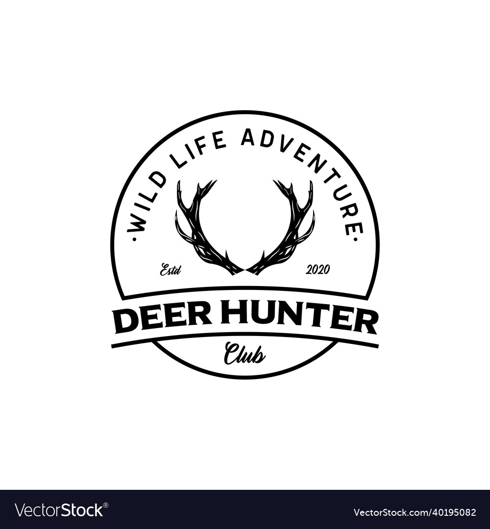 Deer logo designs inspirations hunting club Vector Image