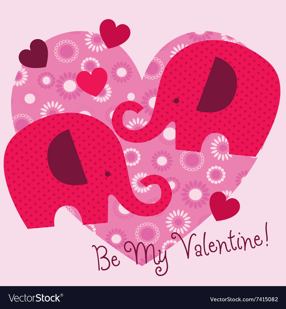 Elephant valentine Royalty Free Vector Image - VectorStock