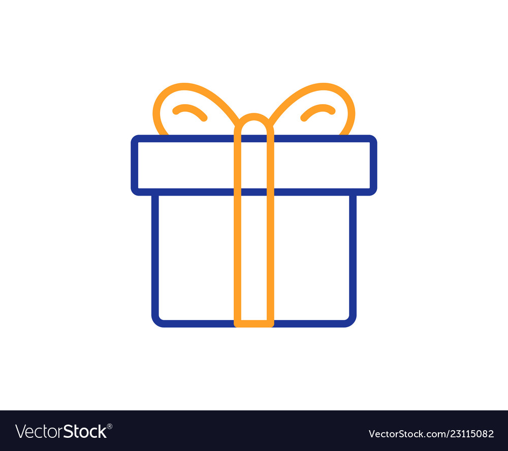 Gift box line icon present sign