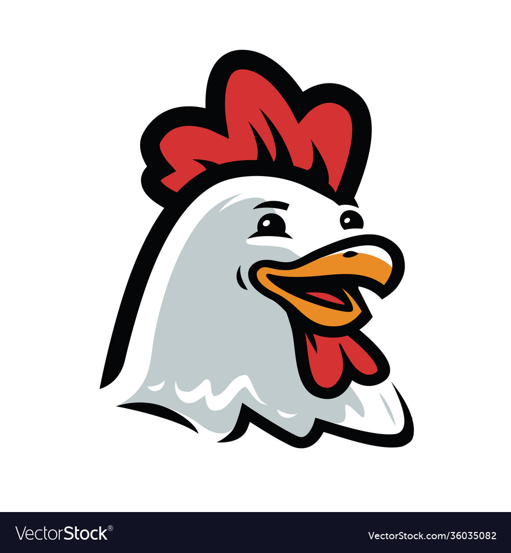 Happy cartoon chicken hen portrait farm food vector image Happy cartoon chicken hen portrait farm food