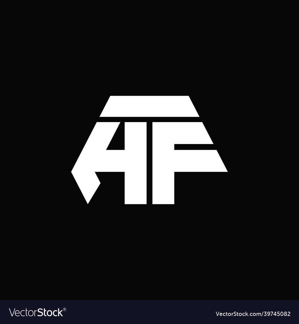 Hf logo monogram with octagon shape style design
