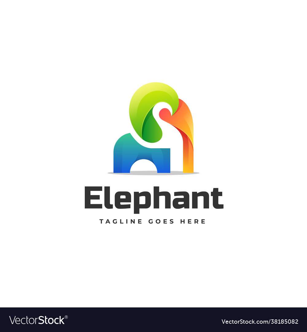 Logo elephant gradient colorful style