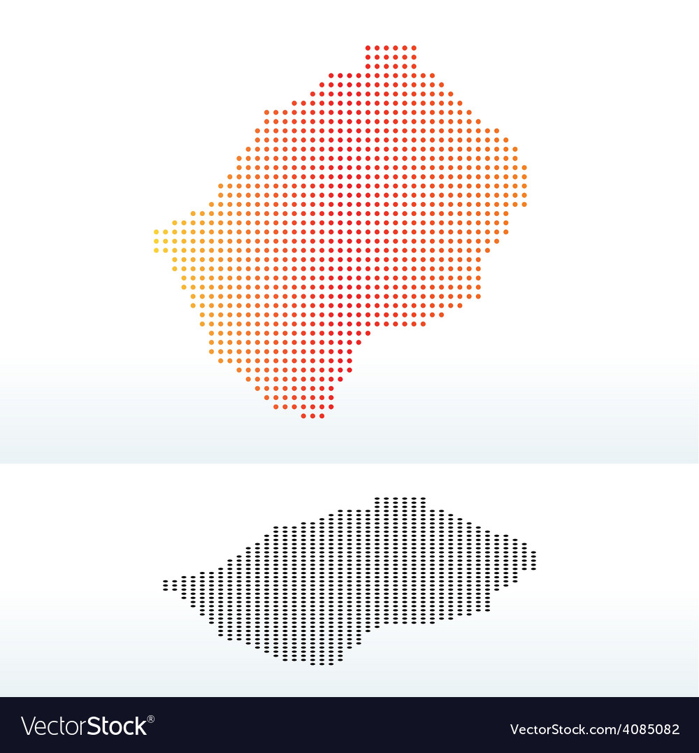 Map of lesotho with dot pattern