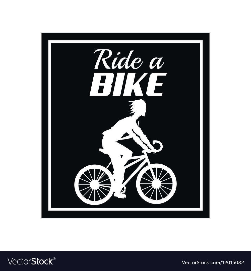 Poster ride a bike cyclist silhouette dark Vector Image