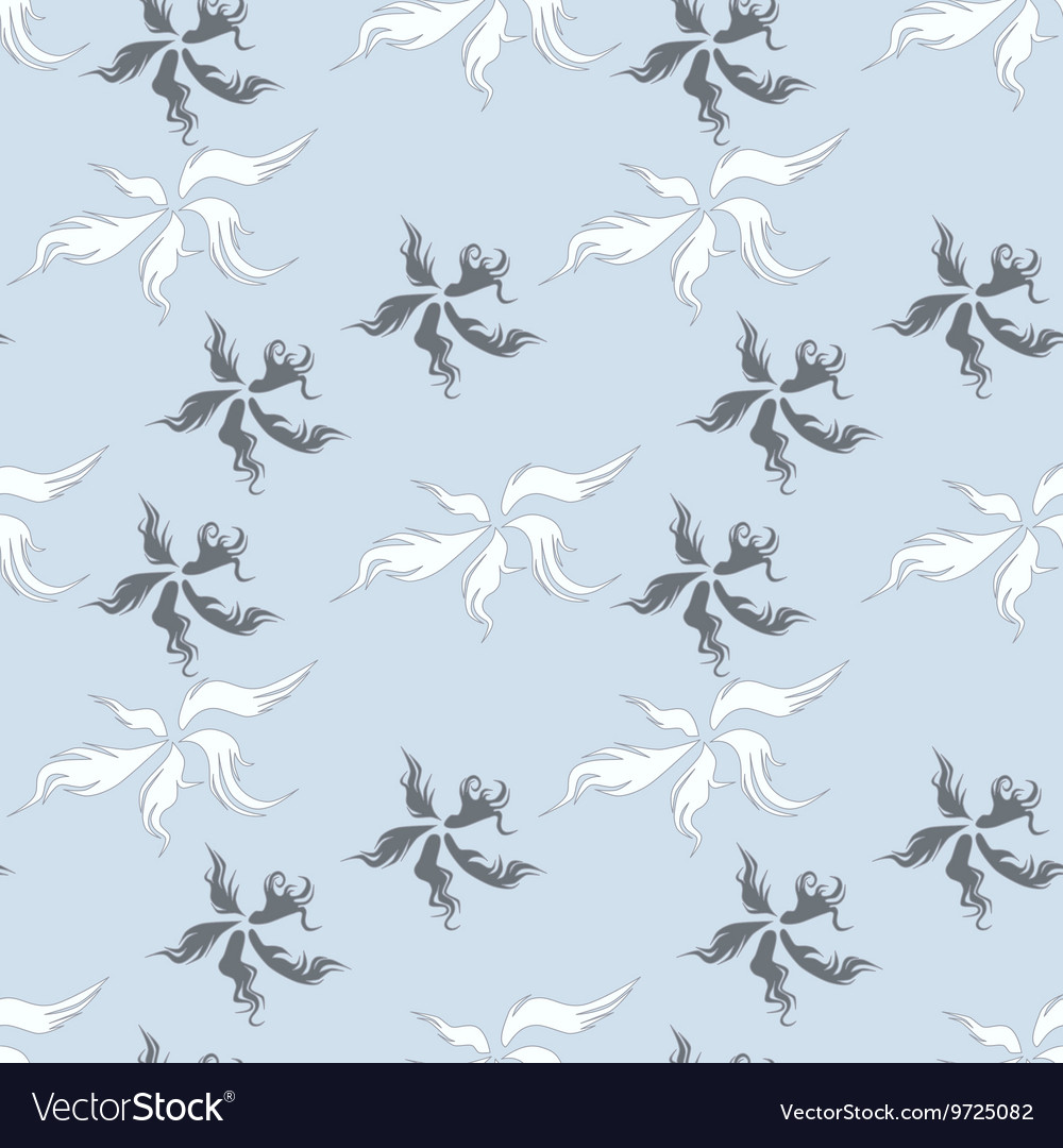 Seamless pattern with fuzzy feathers