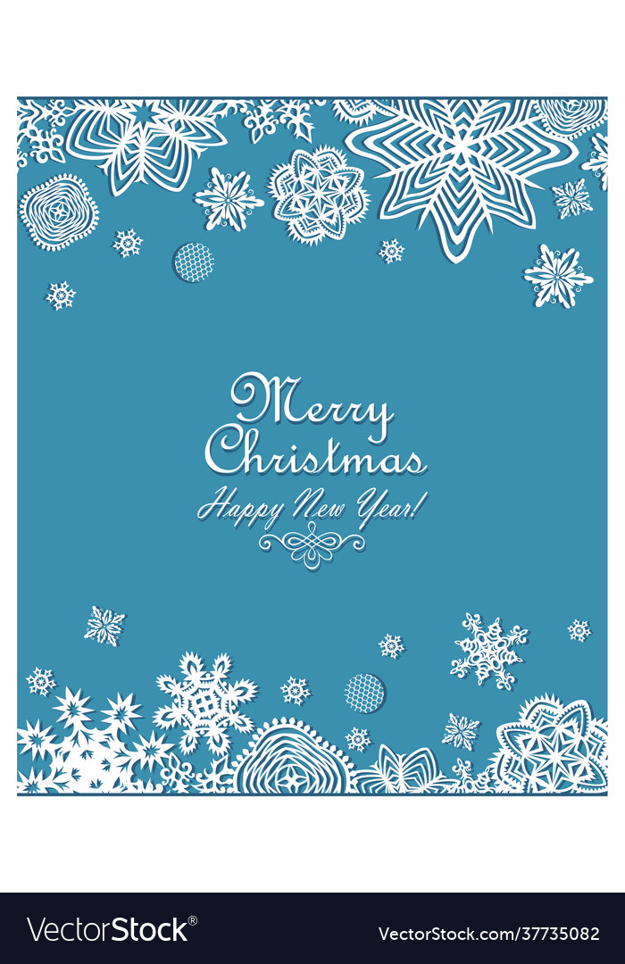 Seasonal greeting vertical banner paper snowflakes